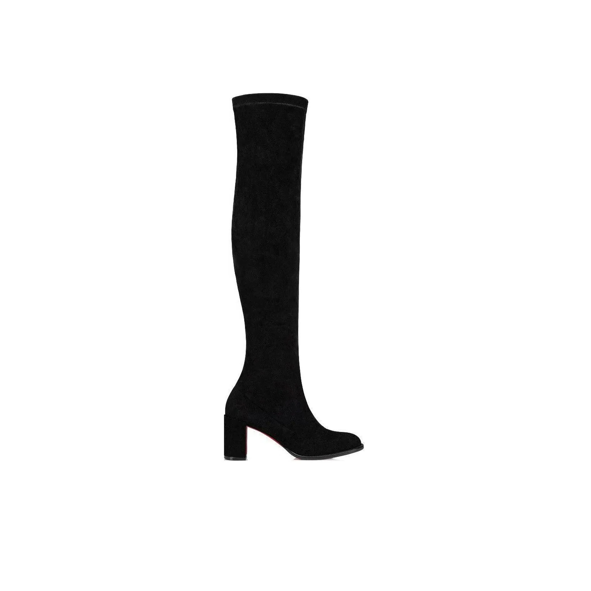 Chr1st1an louboutin chunky heeled high boots